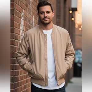 Coofandy Tan Bomber Jacket